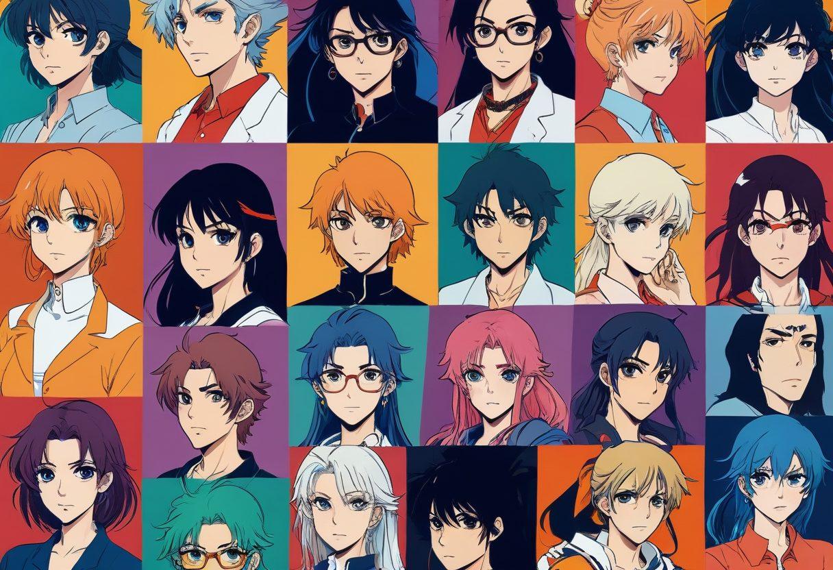 A dynamic collage showcasing the evolution of adult anime, featuring a blend of classic hand-drawn styles on one side transitioning to sleek, modern digital art on the other. Include iconic characters from different eras, with vibrant colors capturing the essence of their times. A background gradient that fades from retro textures to contemporary sleekness symbolizes the journey of anime artistry. Create a sense of movement and transformation across the image. vibrant colors. super-realistic.